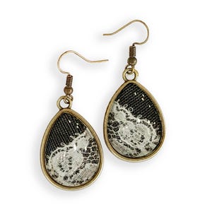 Vintage lace earrings, Lace anniversary Gift For Her, Lace 13th anniversary gifts, Cotton lace earrings, Lace Jewelry, Celebration gift