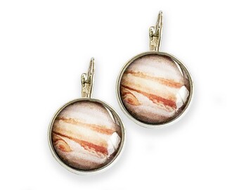 Jupiter earrings, Planet earrings, Solar System earrings, Science jewelry, Universe earrings, Planet Jewelry, Astronomy earrings