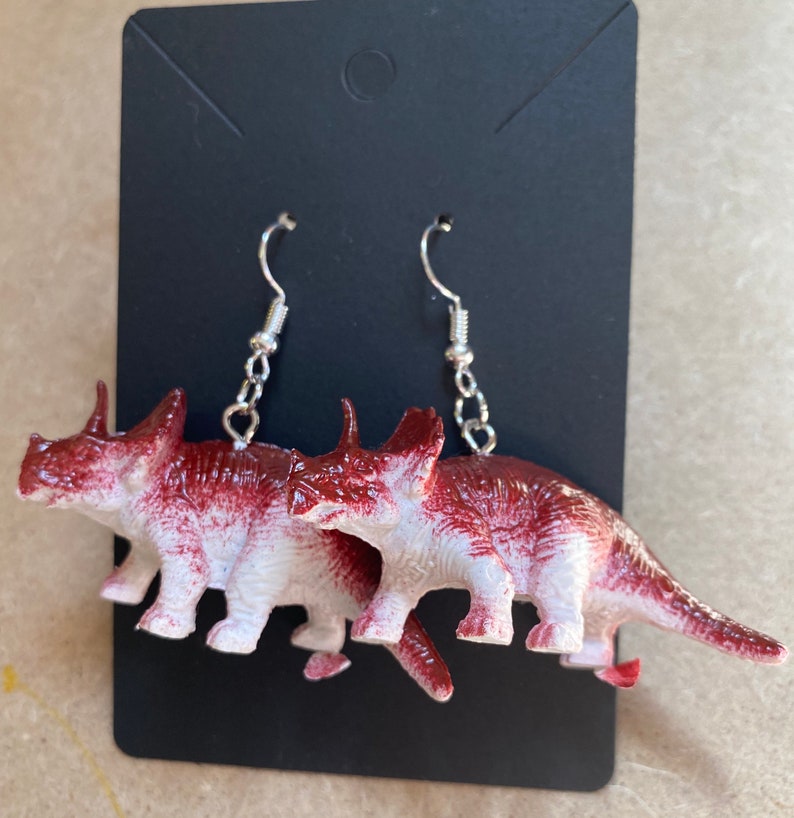 Ceratopsian dinosaur earrings