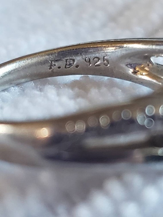 Double heart lab created Ruby ring in Silver. Thi… - image 6