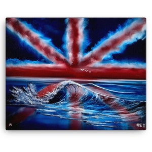 Canvas Print Union Jack British Flag Seascape by PaintWithJosh image 2