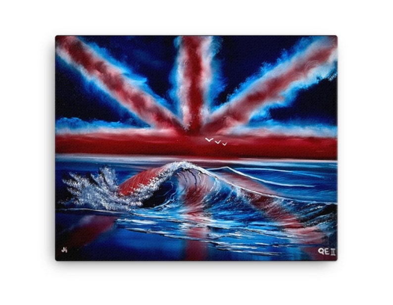 Canvas Print Union Jack British Flag Seascape by PaintWithJosh image 2