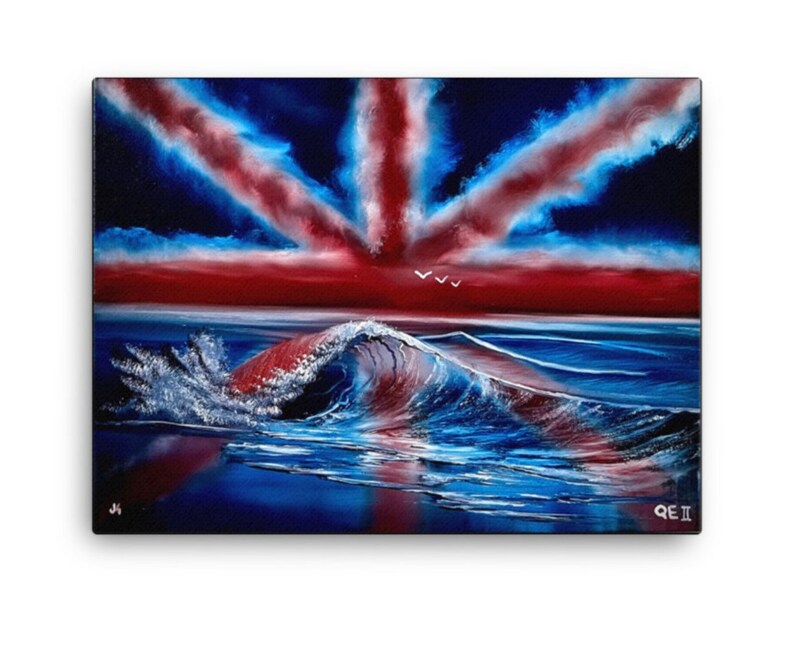 Canvas Print Union Jack British Flag Seascape by PaintWithJosh image 3
