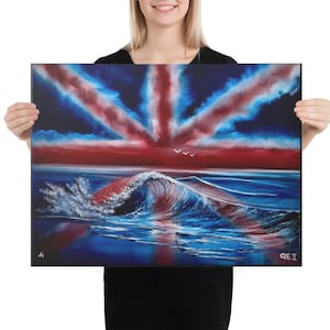 Canvas Print Union Jack British Flag Seascape by PaintWithJosh image 1