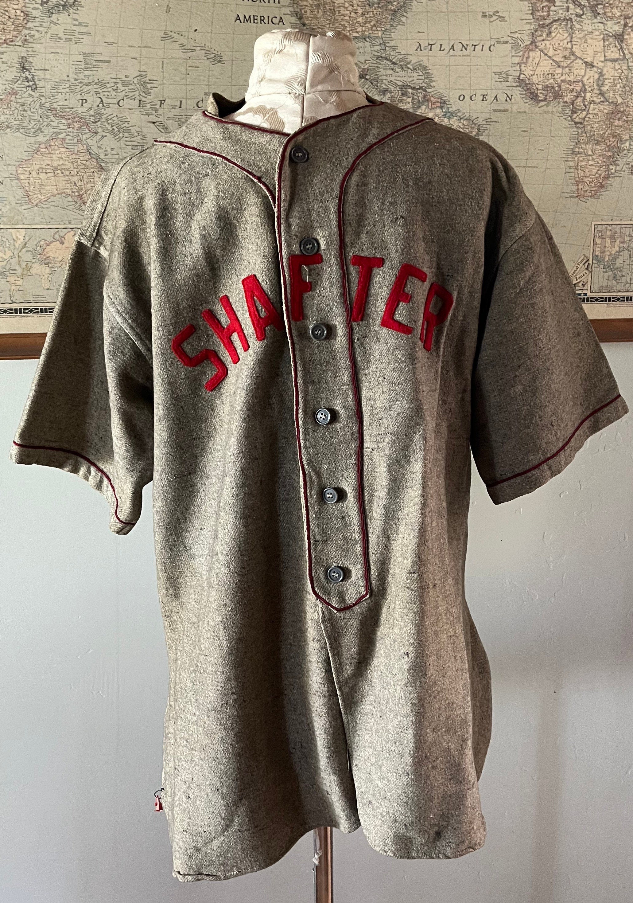 True Vintage Wool Flannel 1940's Baseball Jersey From -  Sweden