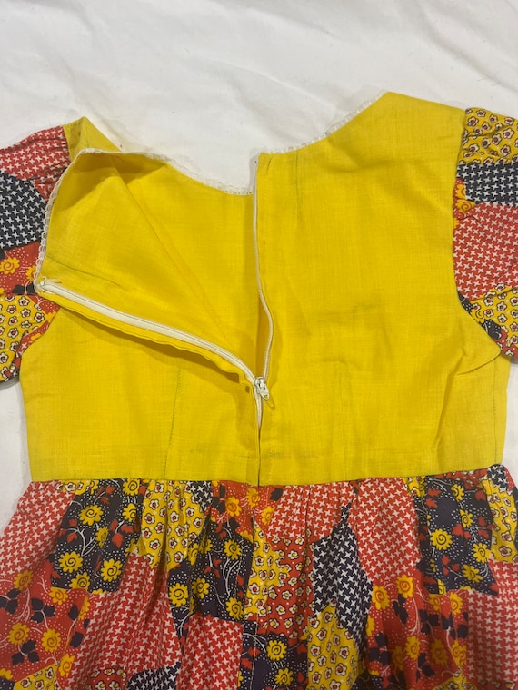 Girls handmade patchwork dress 1970s perfection - image 5