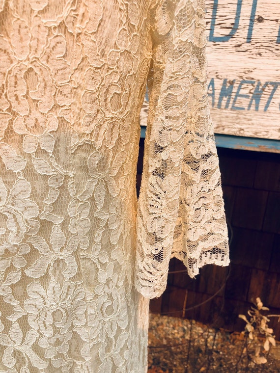 Vintage mod white lace dress - image 6