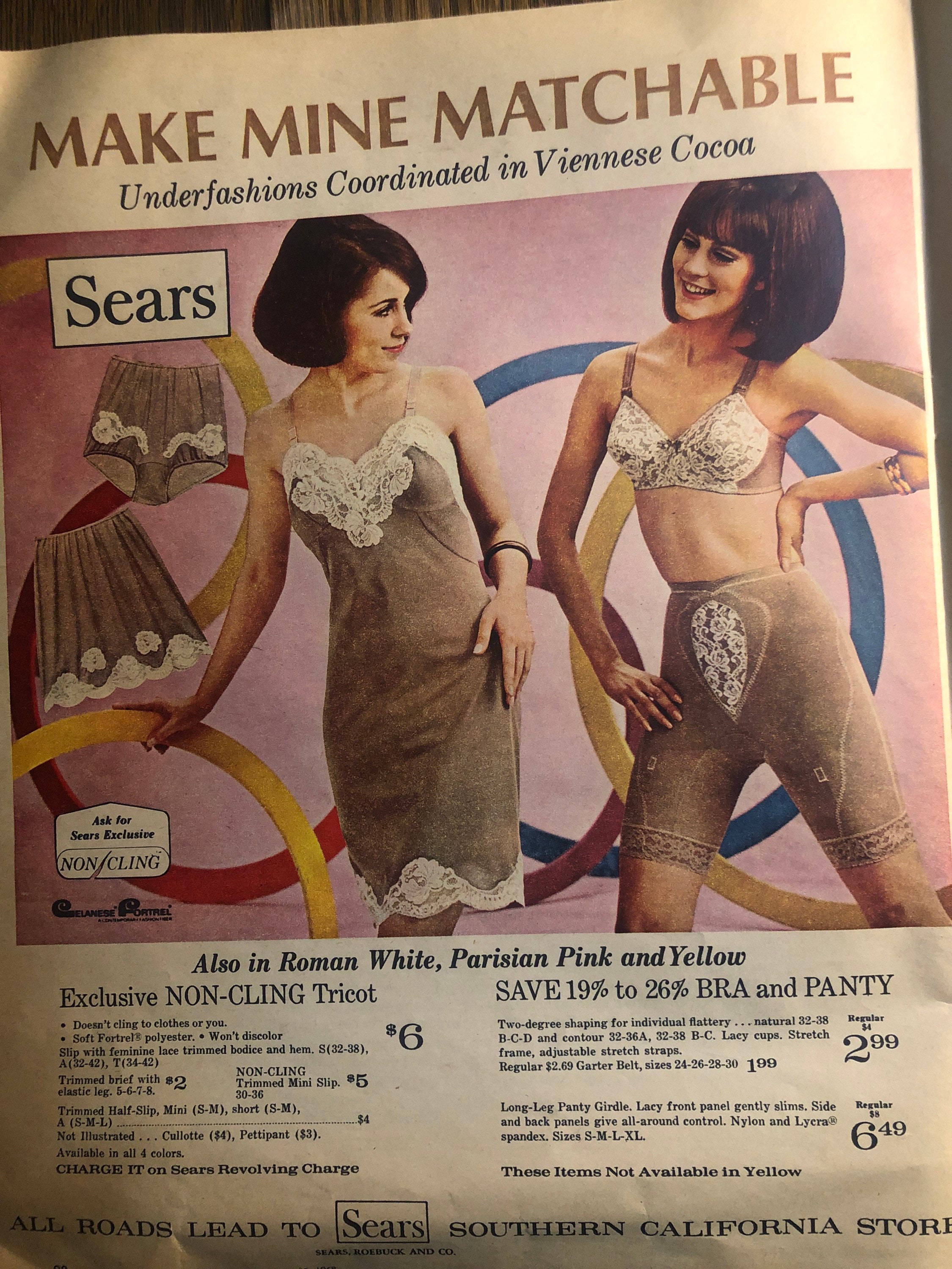 VINTAGE 80's CATALOG BRAS PANTIES SLIPS HOSIERY PHOTO CLIPPING ADS PRINTS