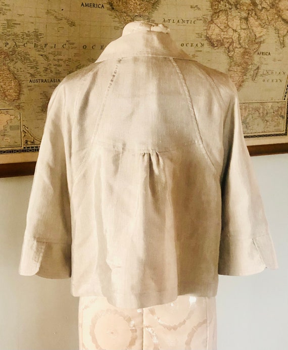 Vintage Elliot Lauren cream cropped swing coat - image 3