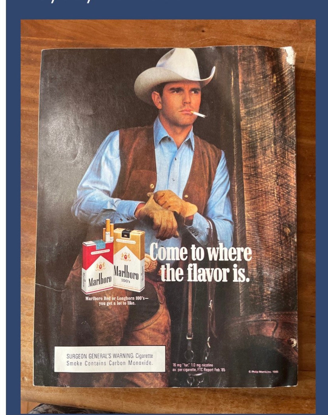 Marlboro Man Ad, Playboy November 1986 - Etsy