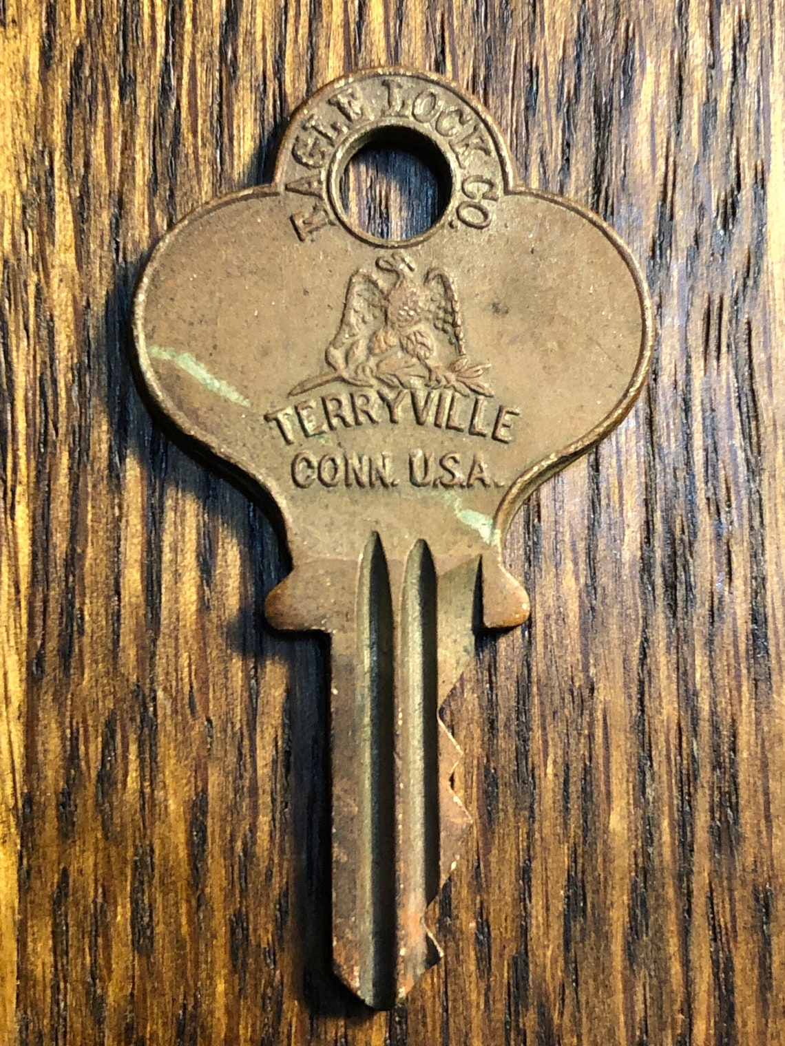 Vintage Eagle Lock Co Brass Key B890 Etsy