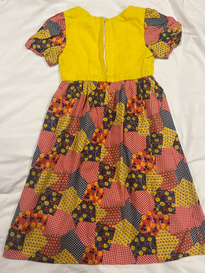 Girls handmade patchwork dress 1970s perfection image 4