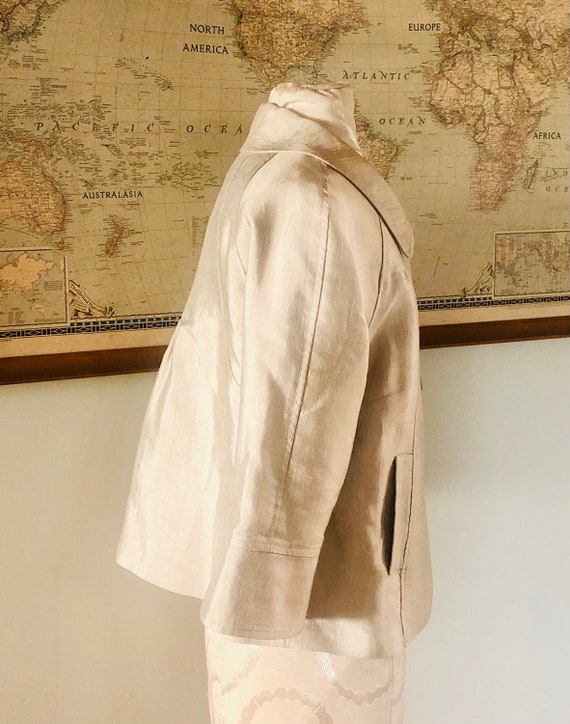 Vintage Elliot Lauren cream cropped swing coat - image 4