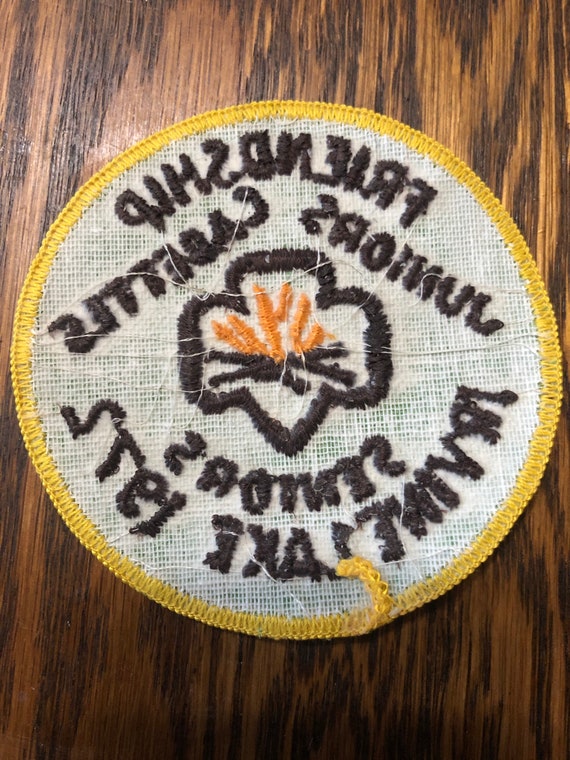 Vintage Girl Scout patch, 1972, Irvine Lake, friendsh… Gem