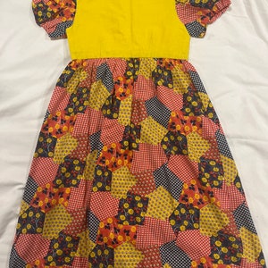 Girls handmade patchwork dress 1970s perfection image 1