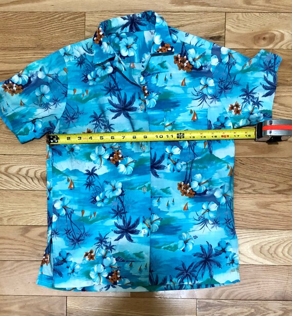 Vintage Hawaiian print button down blouse - image 7