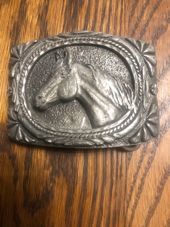 vintage pewter horse belt Gem