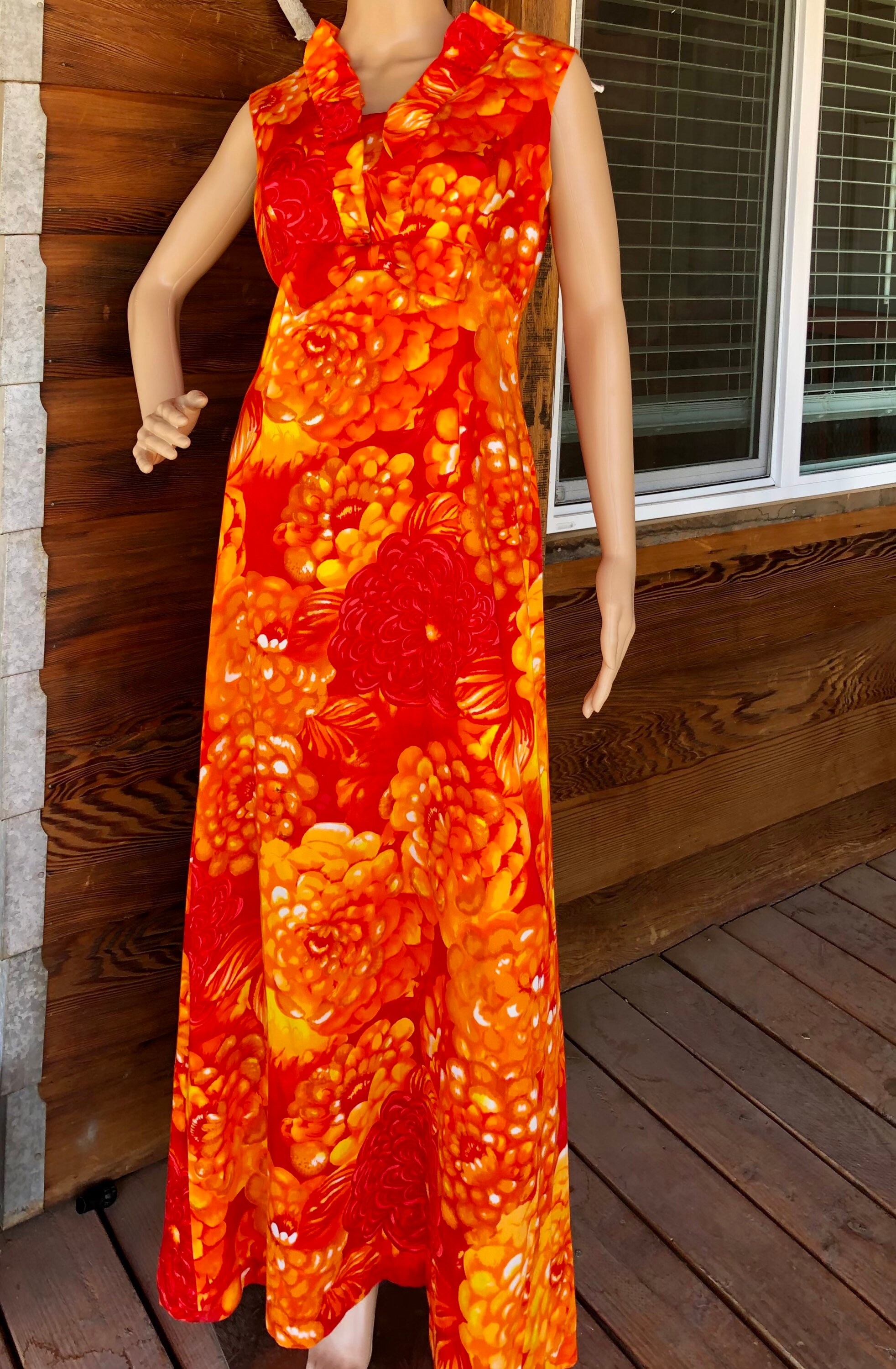 True Vintage Hawaiian Print Maxi Dress C1960 - Etsy Finland