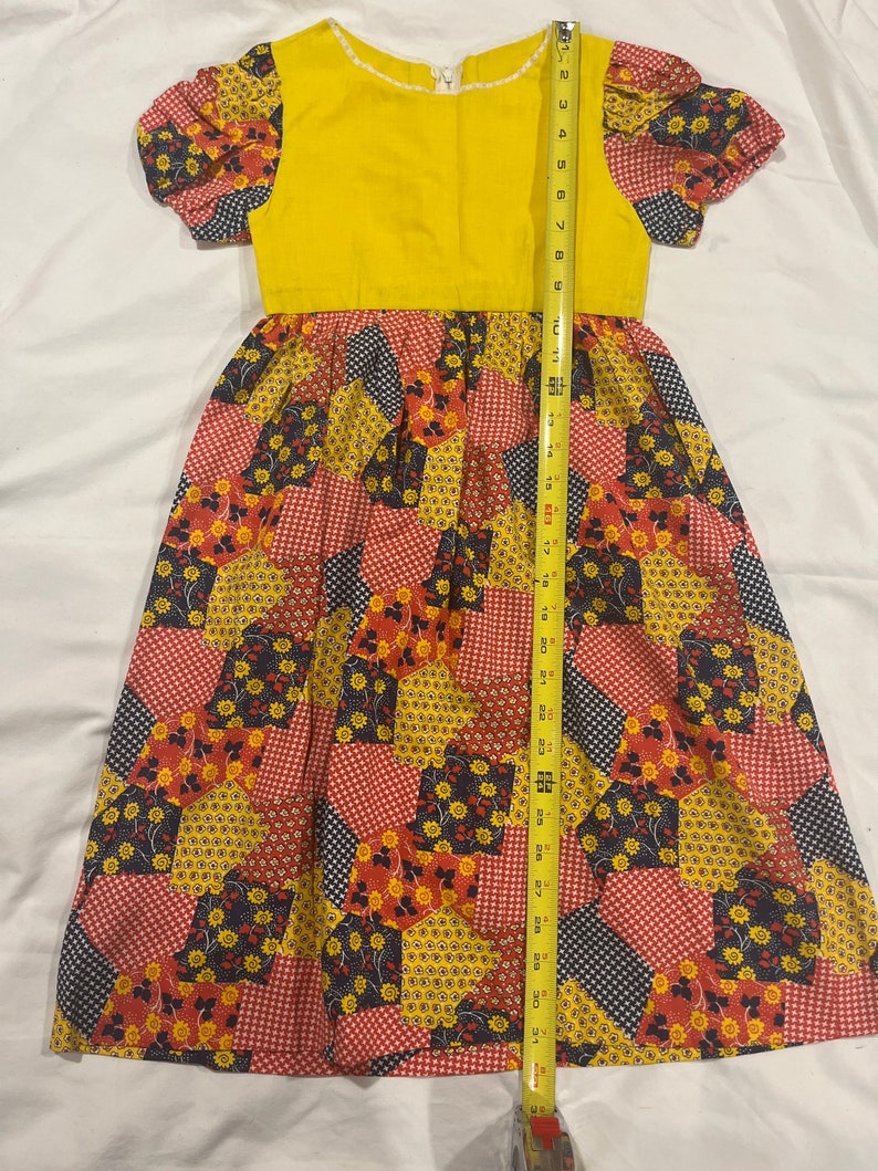 Girls handmade patchwork dress 1970s perfection image 3