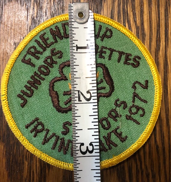 Vintage Girl Scout patch, 1972, Irvine Lake, friendsh… Gem
