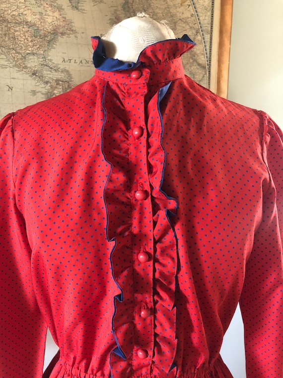 Vintage Lanz Originals red polka dot dress - image 3