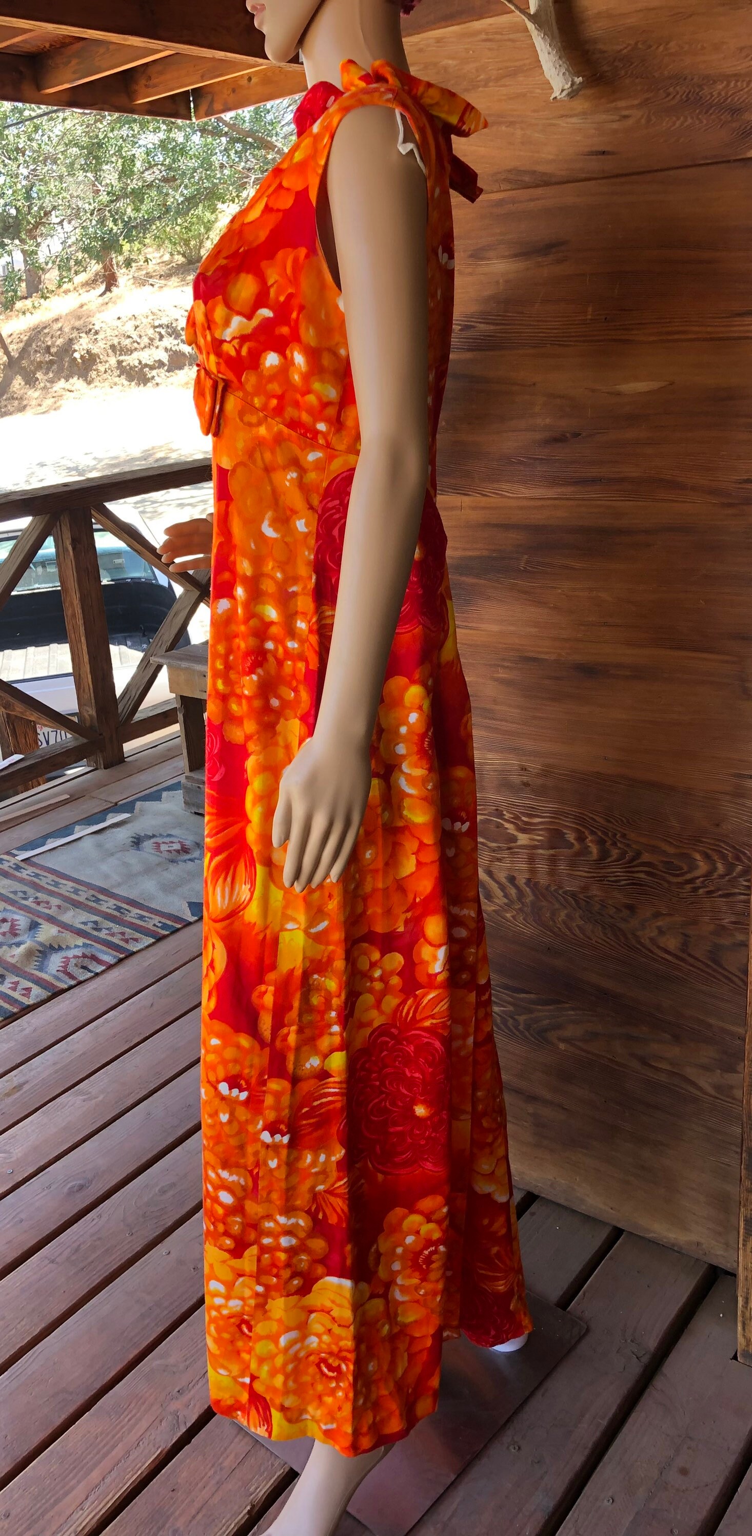 True Vintage Hawaiian Print Maxi Dress C1960 - Etsy Singapore