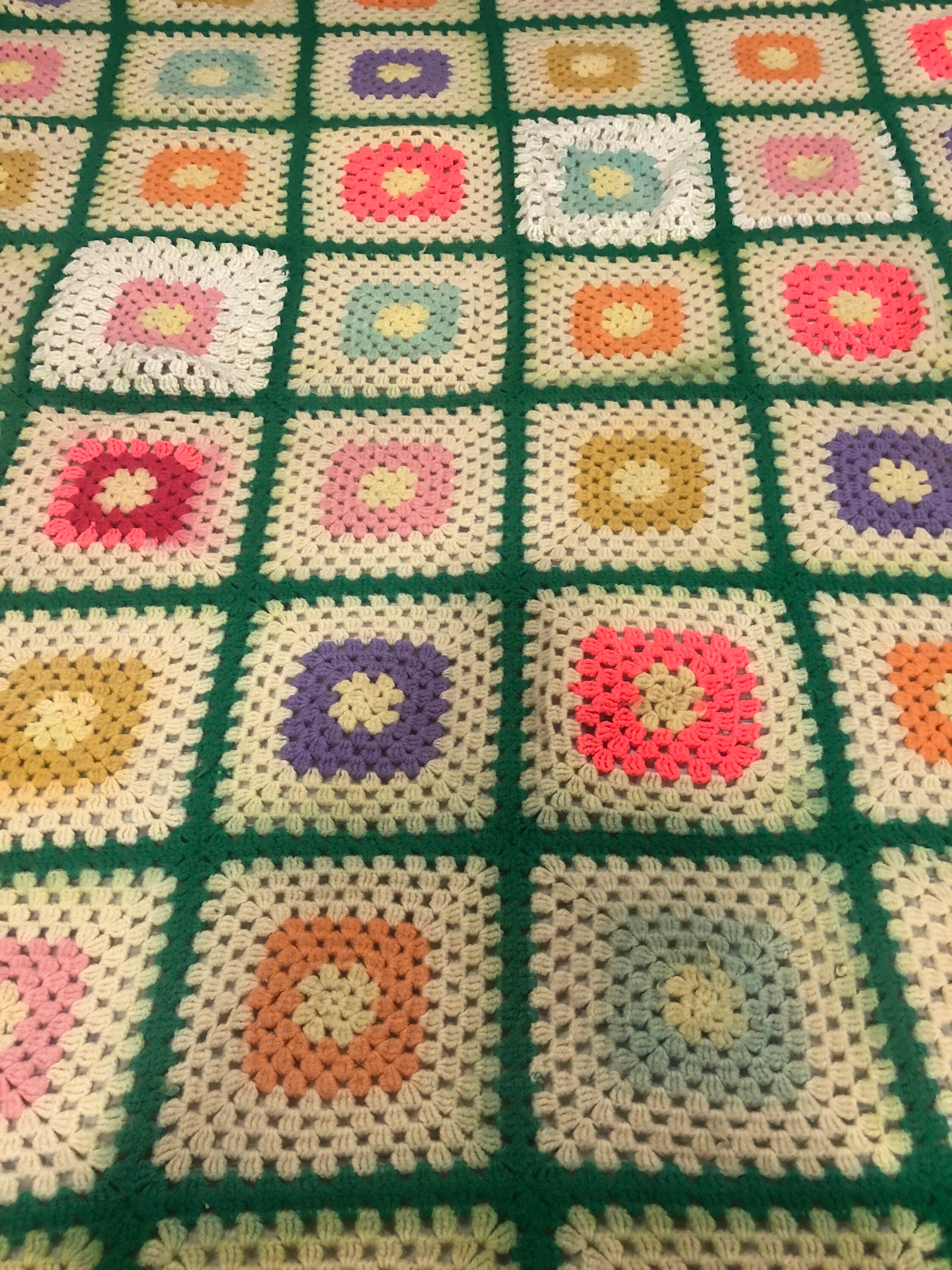 Vintage Granny Square Afghan 60x78 Etsy Singapore