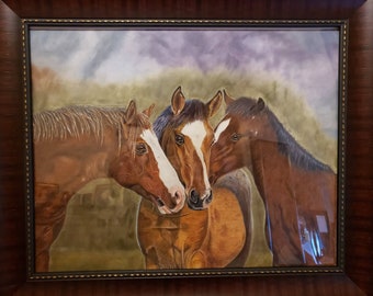 Three Horses Painting/Three Generations.