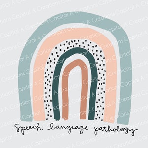 Speech Therapy Speech Language Pathology Blue Rainbow PNG Sublimation Download