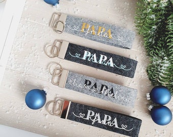 Personalisierter Schlüsselanhänger DAD/PAPA mit Namen aus Filz
