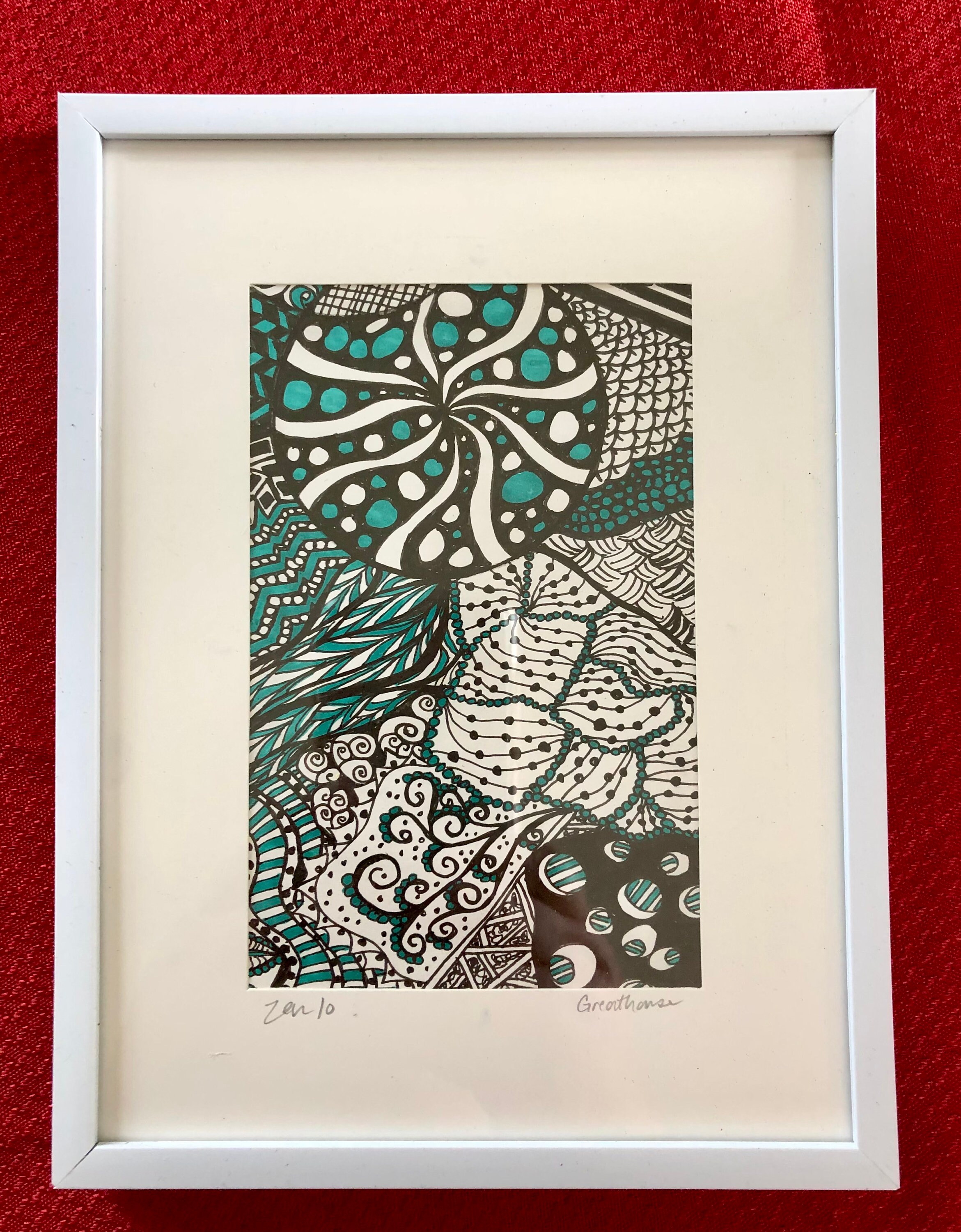 Zentangle Framed Art Zen 10 Etsy