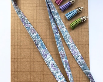 Liberty Yorkshire Meadow Spring fabric skinny lanyard