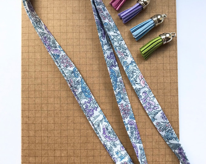 Liberty Yorkshire Meadow Spring fabric skinny lanyard