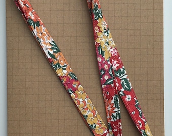Lanyard - Liberty - The Orchard Garden - Wisely Grove - Autumn fabric skinny lanyard