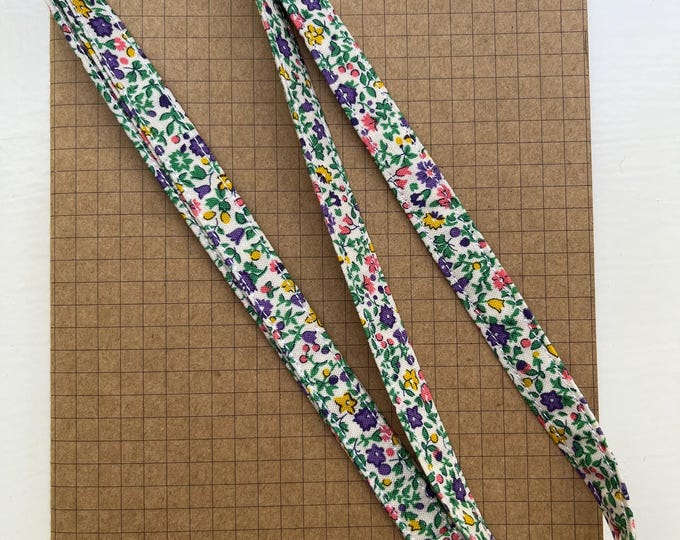 Liberty Posy Haze Fabric Lanyard: Cotton, 21 Inch Length, 0.5 Inch Width