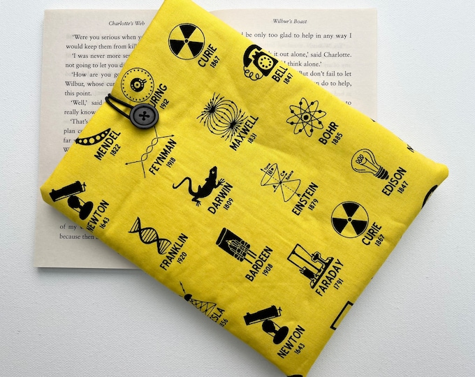 Yellow Scientists Fabric Book Kindle Sleeve