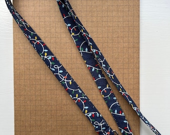 Liberty Christmas lights fabric lanyard