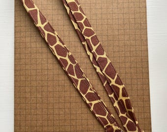 Giraffe skinny fabric lanyard
