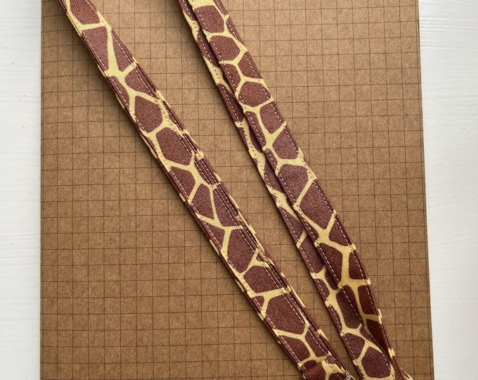 Giraffe skinny fabric lanyard