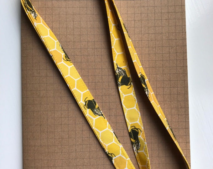 Bee skinny fabric lanyard