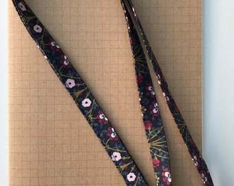 Liberty Winterbourne House - Bankart Fresco Dark fabric skinny lanyard
