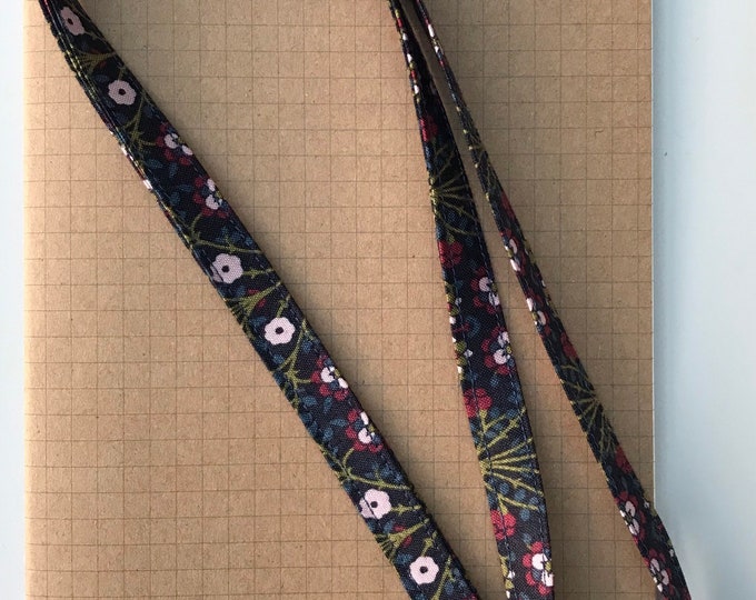 Liberty Winterbourne House - Bankart Fresco Dark fabric skinny lanyard
