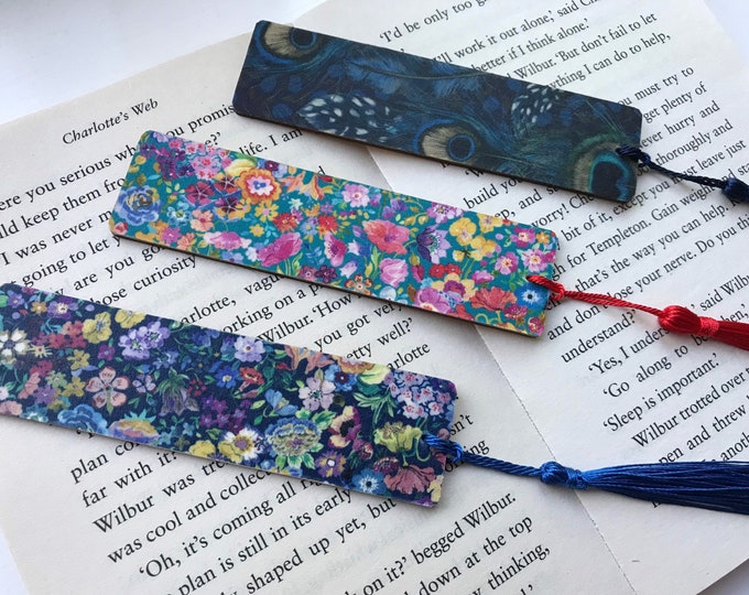 Liberty Classic Garden and Peacock Manor Wooden Bookmark