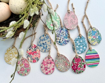 Liberty Tana Lawn & Easter Themed Fabric Wooden Decoration, Spring Decor, Wooden Egg Decoration