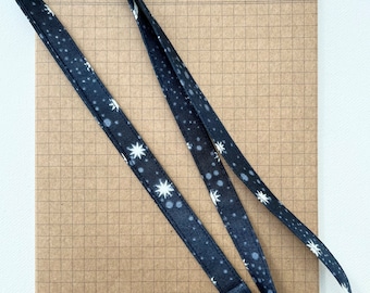 Stars glow in the dark - fabric lanyard