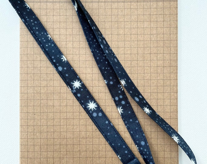 Stars glow in the dark - fabric lanyard