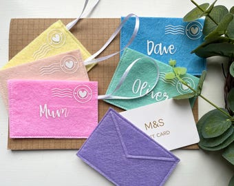 Personalised Felt Envelope Gift Decoration - Easter, Mothers Day, Valentines, Tooth Fairy