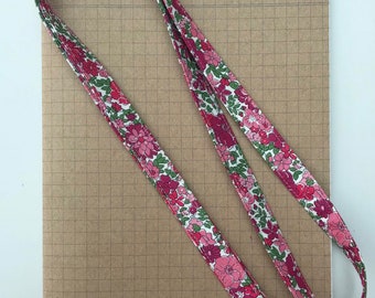 Liberty Midsummer - Arlen Gardens Pink fabric skinny lanyard