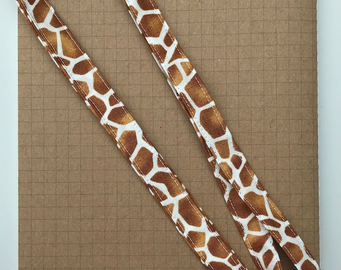 Giraffe skinny fabric lanyard