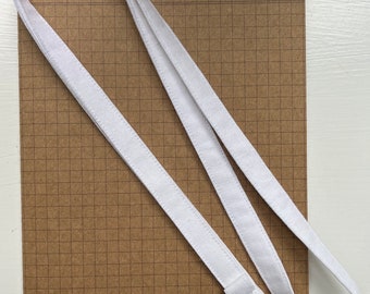 White skinny fabric lanyard